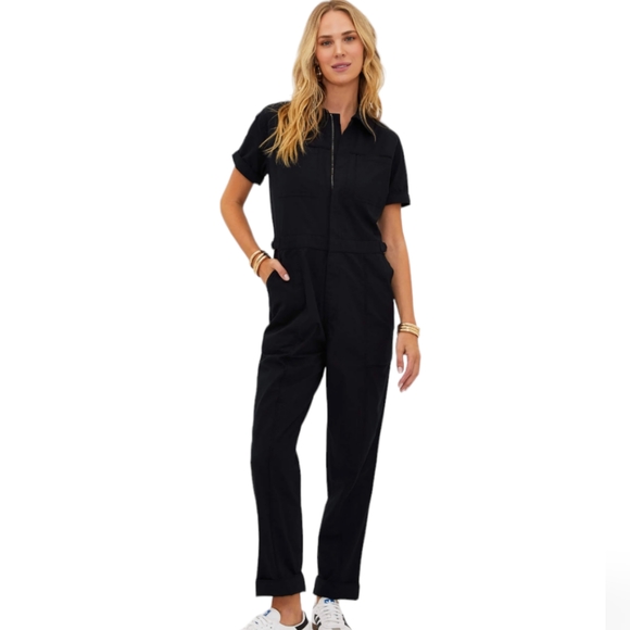 Beach Riot Pants - Beach Riot - Black Racetrack Jumpsuit